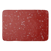 Glitter Stars - Silver Red Badmat (Voorkant)