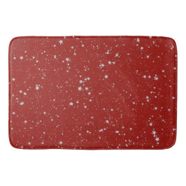 Glitter Stars - Silver Red Badmat