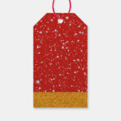Glitter Stars - Silver Red Cadeaulabel (Achterkant)