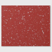 Glitter Stars - Silver Red Cadeaupapier (Vlak)