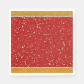 Glitter Stars - Silver Red Servetten (Voorkant)