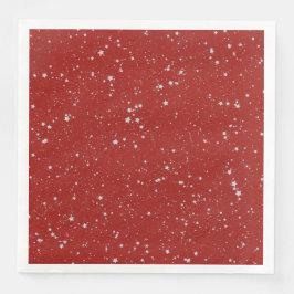 Glitter Stars - Silver Red Servetten
