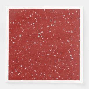 Glitter Stars - Silver Red Servetten