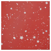 Glitter Stars - Silver Red Stof (Swatch)