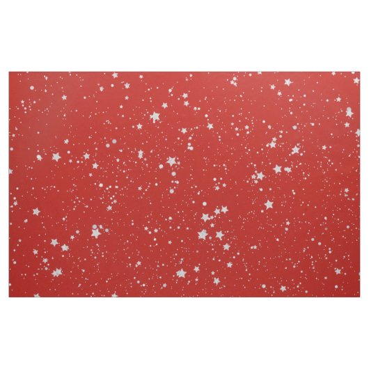 Glitter Stars - Silver Red Stof (Fat Quarter)