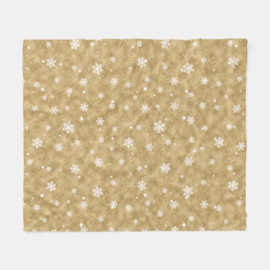 Glitter Stars Snowflakes Fleece Blanket (Voorkant (Horizontaal))