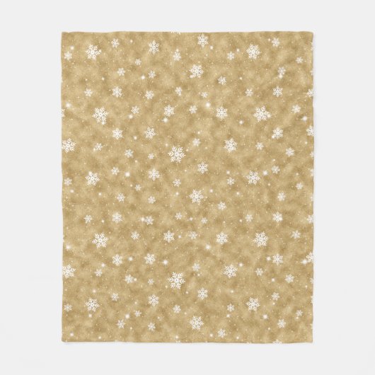Glitter Stars Snowflakes Fleece Blanket Deken (Voorkant)