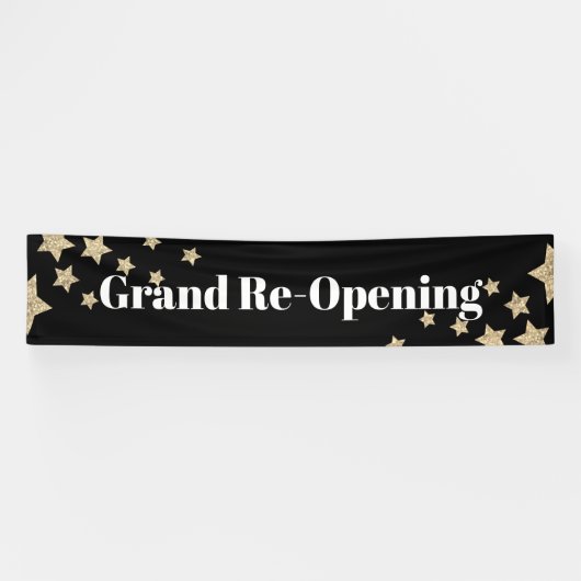 Glitter Stars Sparkle Grand Re-opening Black Spandoek (Horizontaal)