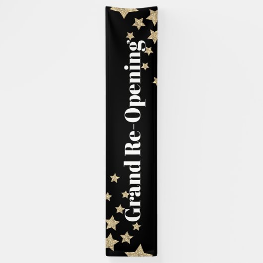 Glitter Stars Sparkle Grand Re-opening Black Spandoek (Verticaal)