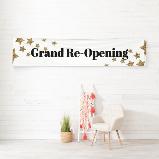 Glitter Stars Sparkle Grand Re-opening Spandoek (Insitu)