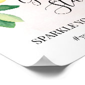 Glitter Station Citroenen Roze Bruiloft Sign Poster (Hoek)