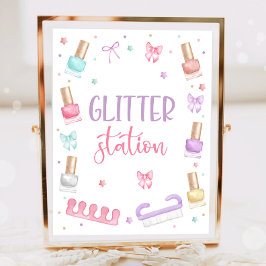 Glitter Station Mani-Pedi Feestje Manicure Pedicur Poster