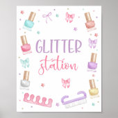 Glitter Station Mani-Pedi Party Manicure Pedicure Poster (Voorkant)