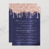 Glitter Stations Roos Blue Navy Bridal 16th Kaart (Voorkant / Achterkant)
