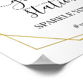 Glitter stationschild groen goud bruiloftsborrel poster (Hoek)