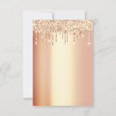 Glitter Stationt Coral Gold Bridal Sweet 16th Kaart (Achterkant)