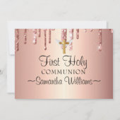 Glitter steekt de peulende Foto eerste Communie af Kaart (Achterkant)