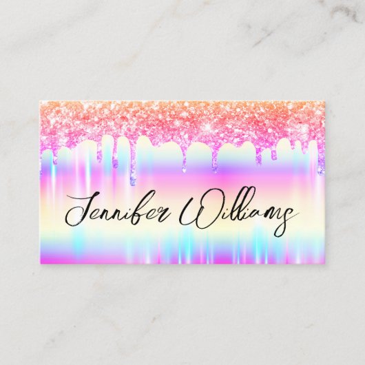Glitter steekt een moderne artistieke kleurrijke g visitekaartje (Voorkant)