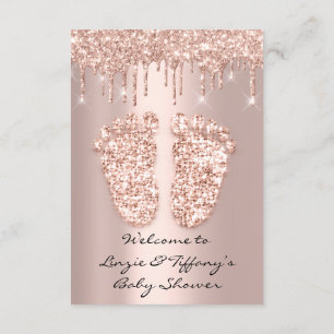 Glitter steekt Roos Baby shower Feet Girl Boy Kaart