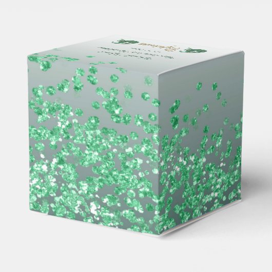 Glitter Steenbok & Groene Glitter Verjaardag Bedankdoosjes (Achterkant)