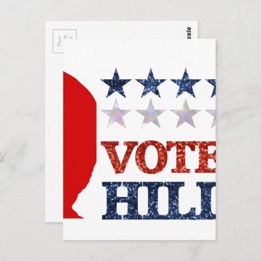 glitter stemhillary briefkaart (Voorkant / Achterkant)