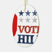 glitter stemhillary keramisch ornament (Links)
