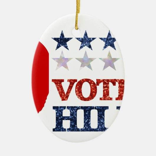 glitter stemhillary keramisch ornament (Voorkant)