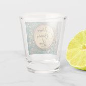 Glitter Sterren op Blauw Blauwgroen Verjaardag Gep Shot Glas (Achterkant)