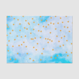 Glitter sterren op gemarmerd papier