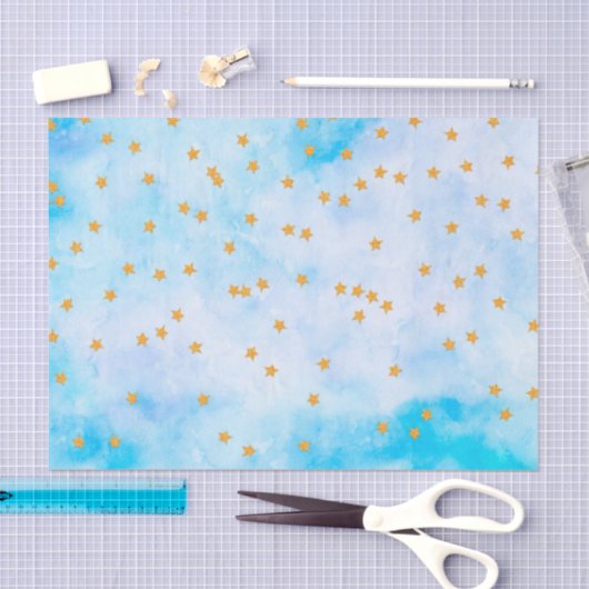 Glitter sterren op gemarmerd papier (Craft)