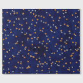 Glitter sterren op grijspapier cadeaupapier (Vlak)