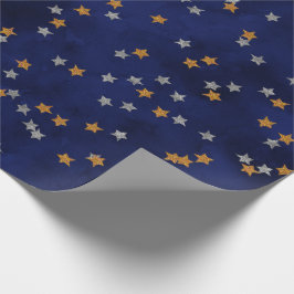 Glitter sterren op grijspapier cadeaupapier