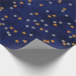 Glitter sterren op grijspapier cadeaupapier