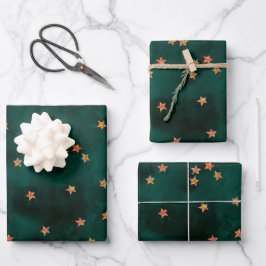 Glitter sterren op grijspapier inpakpapier vel