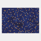 Glitter sterren op grijspapier inpakpapier vel (Voorkant 3)