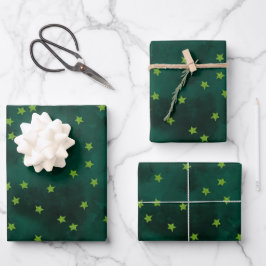 Glitter sterren op grijspapier inpakpapier vel