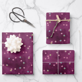 Glitter sterren op grijspapier inpakpapier vel