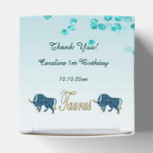 Glitter Stier & Blauwgroen Blauw Glitter Verjaarda Bedankdoosjes (Bovenkant)