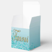 Glitter Stier & Blauwgroen Blauw Glitter Verjaarda Bedankdoosjes (Geopend)