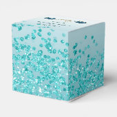 Glitter Stier & Blauwgroen Blauw Glitter Verjaarda Bedankdoosjes (Achterkant)