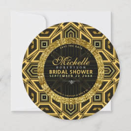 Glitter Stijl Goud Zwart Kruis v2 Rond Kaart