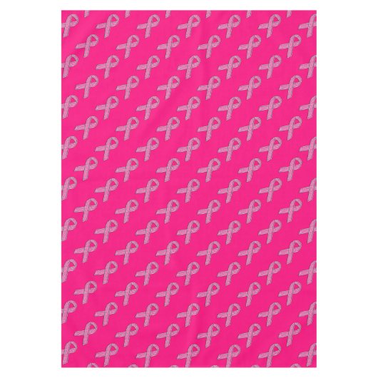 Glitter Stijl Roze Lint Bewustzijn Fuchsia Tafelkleed (Voorkant)