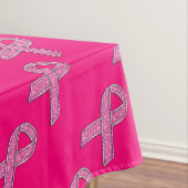 Glitter Stijl Roze Lint Bewustzijn Fuchsia Tafelkleed (Voorbeeld)