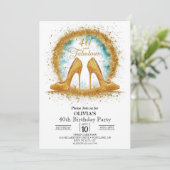 Glitter Stijlvol Digitaal Goud 40e Verjaardag Kaart (Staand voorkant)