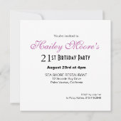 Glitter Stiletto 21st Birthday | lila paars Kaart (Achterkant)