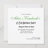 Glitter Stiletto 65th Birthday | groen goud Kaart (Achterkant)