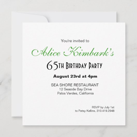 Glitter Stiletto 65th Birthday | groen goud Kaart (Achterkant)