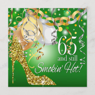 Glitter Stiletto 65th Birthday   groen goud Kaart