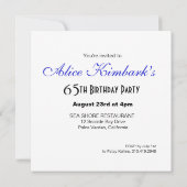 Glitter Stiletto 65th Birthday | Koninklijk blauw  Kaart (Achterkant)