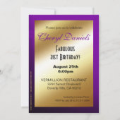 Glitter Stiletto Balloons 21ste verjaardag paars Kaart (Achterkant)